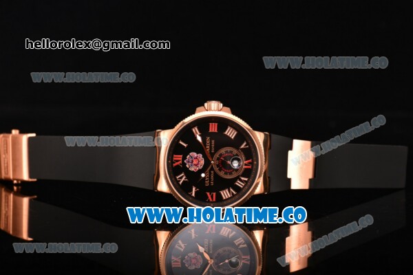 Ulysse Nardin Imperial St. Petersburg Maxi Marine Chronometer Enamel Limited Edition Auotmatic Rose Gold Case with Black Dial and Roman Numeral Markers - Click Image to Close